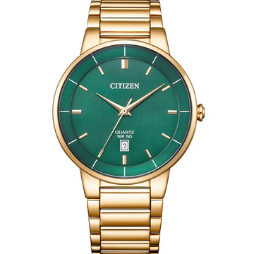 Citizen BI5123-52X Men’s Gold Stainless Steel Watch with Green Dial