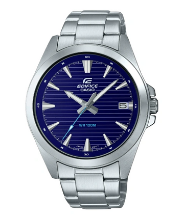 Casio Edifice EFV-140D-2AVUDF – Blue Dial Stainless Steel Men’s Watch (100M Water Resistant)