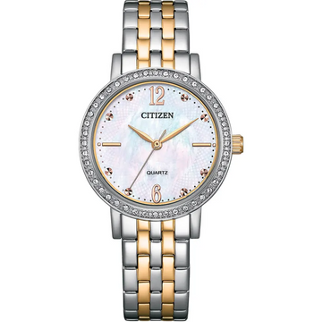 Citizen EL3106-59D Women’s Two-Tone Stainless Steel Watch with Mother of Pearl Dial