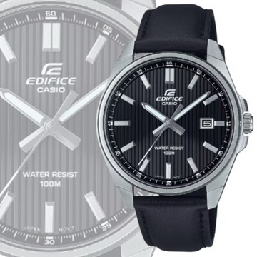 Casio Edifice EFV-150L-1AVUDF – Men's Analog Leather Strap Watch (100M Water Resistant)