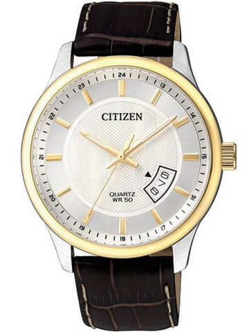 Citizen BI1054-12A Men’s Dress Quartz Watch with Leather Strap