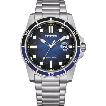 Citizen AW1810-85L Men’s Eco-Drive Watch – Stainless Steel with Blue Dial