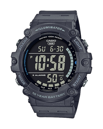 CASIO AE-1500WH-8BVDF Men’s Digital Watch – Black Resin Band, World Time, Multi-Function, 100M Water Resistant