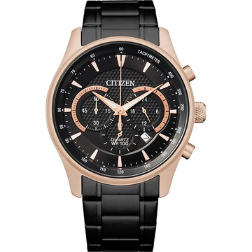 Citizen AN8196-55E Men’s Chronograph Watch – Rose Gold & Black Stainless Steel