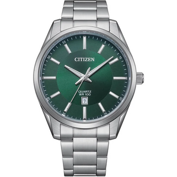 Citizen BI1031-51Z Men’s Watch – Silver Stainless Steel with Green Dial
