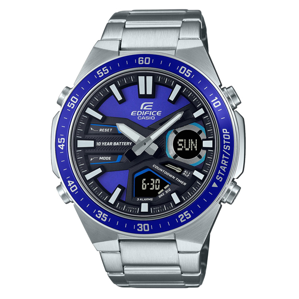 Casio Edifice EFV-C110D-2AVDF – Blue Dial Analog-Digital Men's Watch (100M Water Resistant)