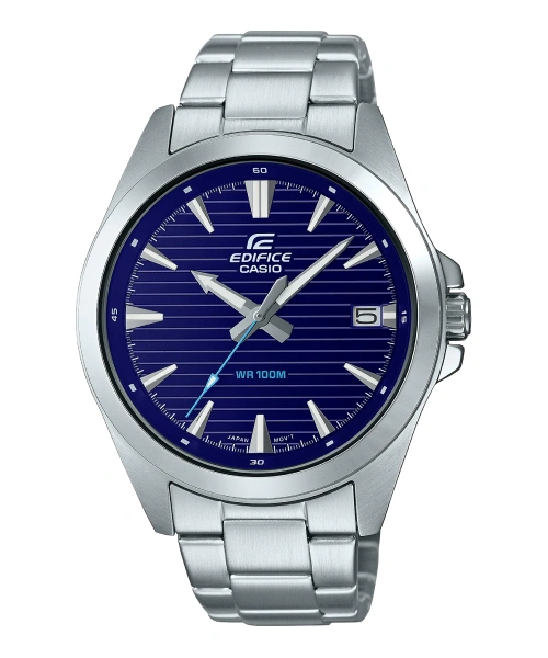 Casio Edifice EFV-140D-2AVUDF – Blue Dial Stainless Steel Men’s Watch (100M Water Resistant)