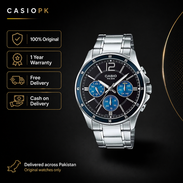 Casio - MTP-1374D-2AVDF - Stainless Steel Wrist Watch for Men