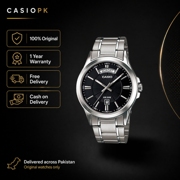 Casio - MTP-1381D-1AVDF - Stainless Steel Wrist Watch for Men - Silver & Black
