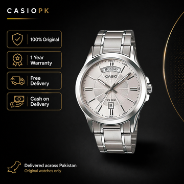 Casio - MTP-1381D-7AVDF - Stainless Steel Wrist Watch for Men - Silver & Black