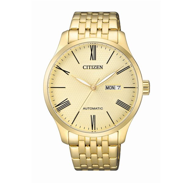 Citizen NH8352-53P Men’s Automatic Gold Stainless Steel Watch with Champagne Dial