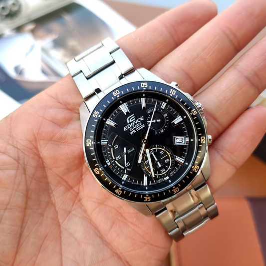 Casio Edifice EFV-540D-1A9VUDF – Men's Chronograph Stainless Steel Watch (100M Water Resistant)