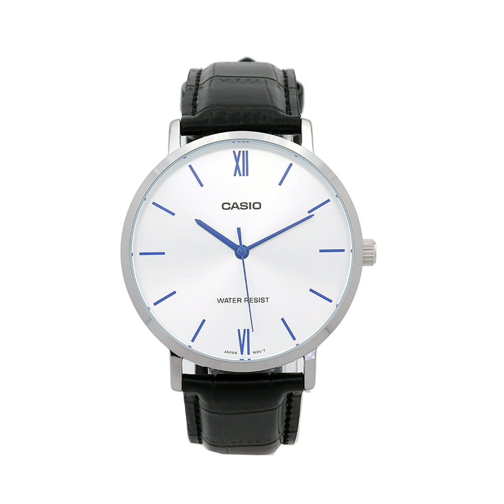 Orologio da polso uomo Casio con cinturino in pelle MTP-VT01L-2B Orologio da polso uomo Casio con cinturino in pelle MTP-VT01L-2B