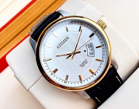 Citizen BI1054-12A Men’s Dress Quartz Watch with Leather Strap